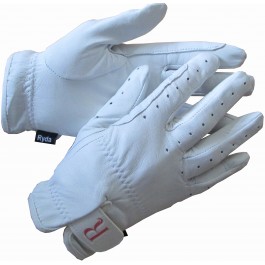 Ryda Ladies White Leather Dressage Riding Gloves