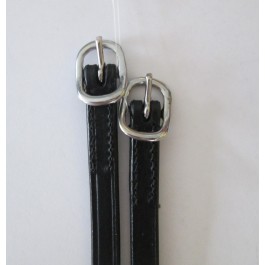 Black Leather spur straps with Diamante detail